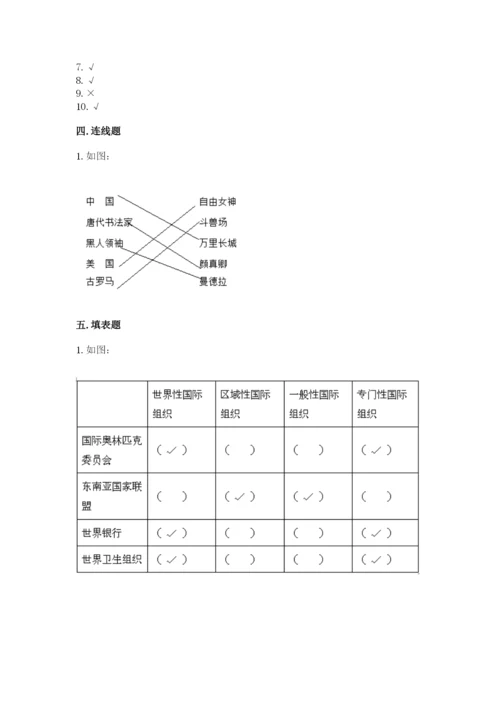 部编版六年级下册道德与法治期末测试卷及参考答案【考试直接用】.docx