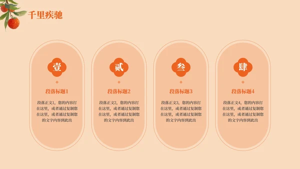 红色中国风水墨《长安的荔枝》读书分享PPT模板