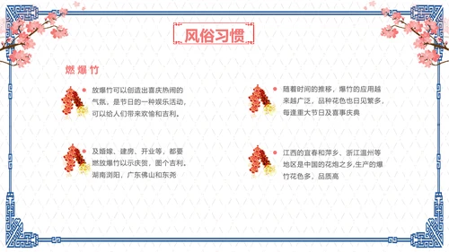 简约中国风春节习俗传统节日PPT课件