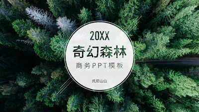 绿色大森林汇报展示欧美风通用PPT模板