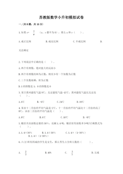 苏教版数学小升初模拟试卷（名师系列）.docx