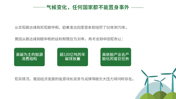 碳达峰碳中和科普生态宣传通用PPT模板