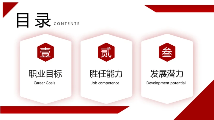 红色商务风会计专业大学生求职综合能力展示职业生涯规划通用PPT模版