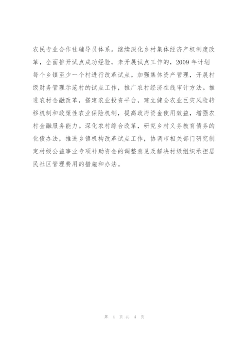 市政府关于农村工作重点工作计划安排.docx