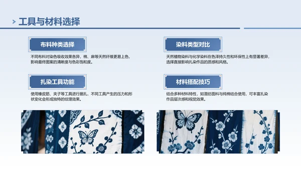 蓝色中国风非遗扎染文化技艺PPT模板