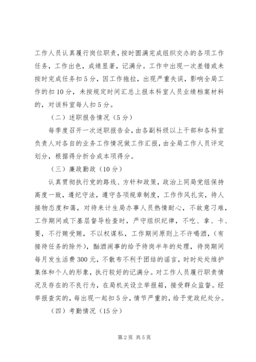 计生局岗位目标责任制考核方案 (5).docx