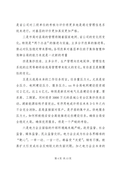 县电力局领导在XX年工作座谈会上的发言 (2).docx