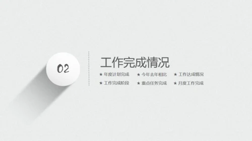 极简灰白年度工作总结报告通用PPT模板