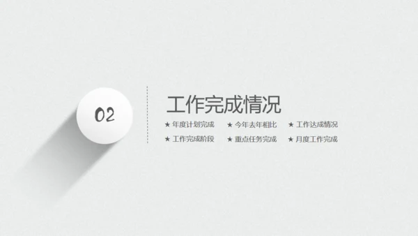 极简灰白年度工作总结报告通用PPT模板