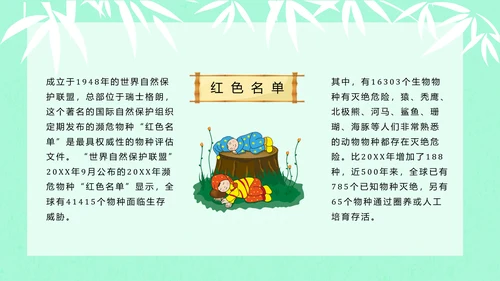 大熊猫国际野生动物保护日PPT模板