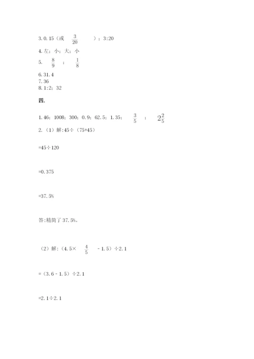 小学毕业班数学检测题带答案（培优b卷）.docx