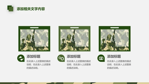迷彩军绿战争军队特种部队武警PPT模板