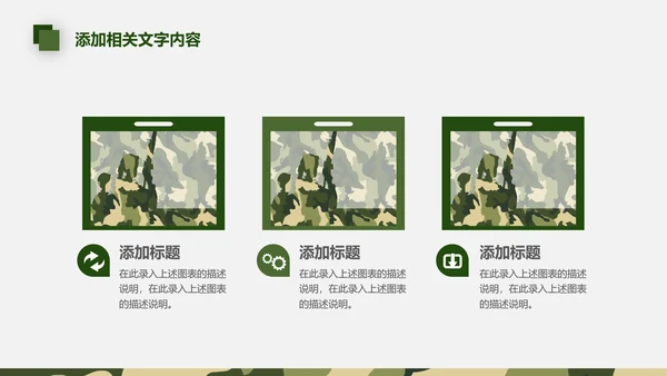 迷彩军绿战争军队特种部队武警PPT模板