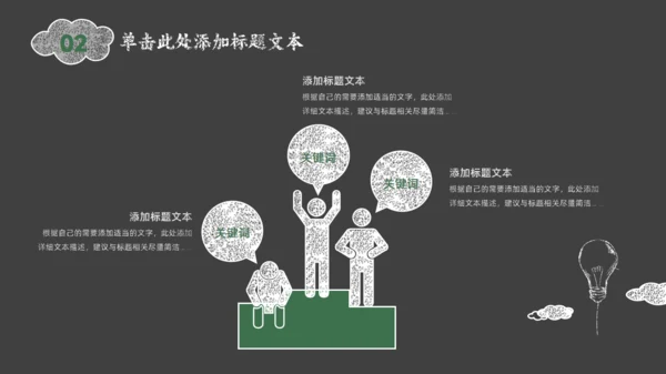 黑板背景灯泡粉笔手绘风教师说课通用PPT模板