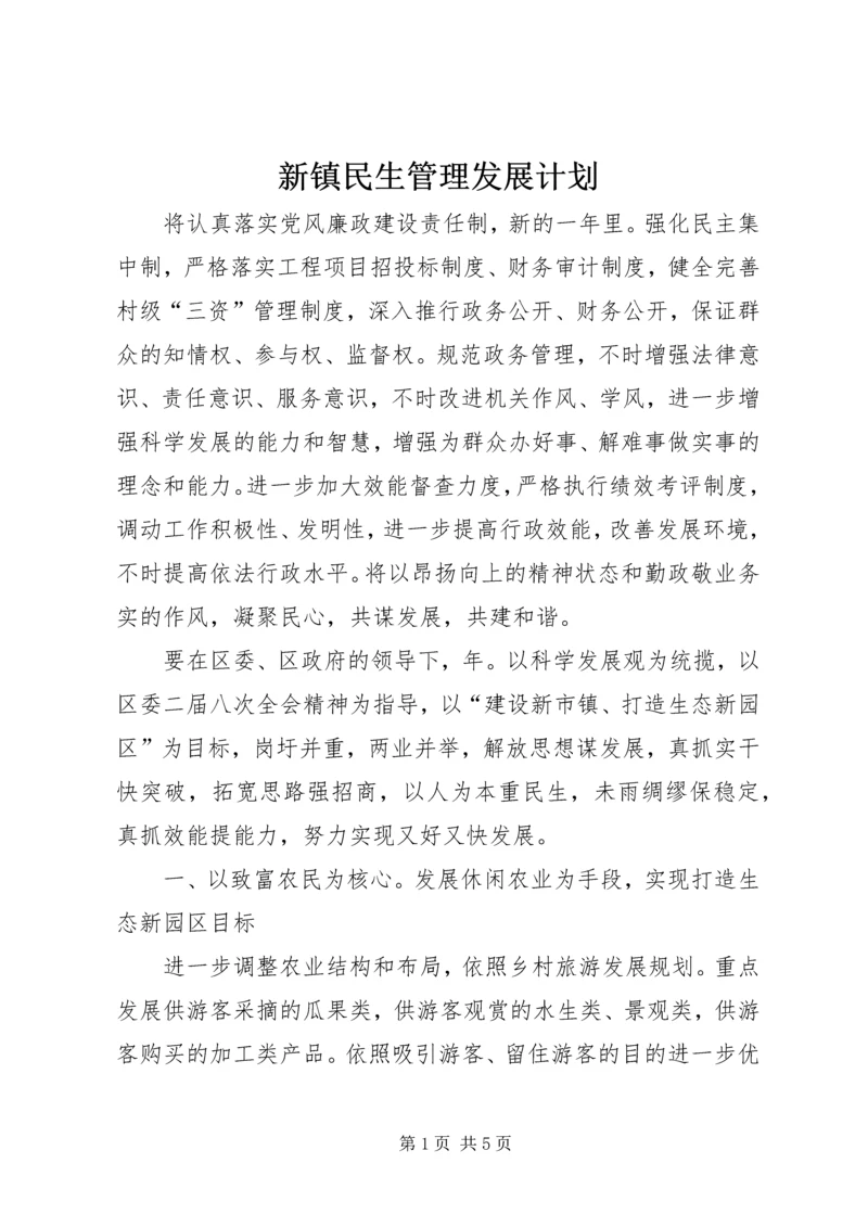 新镇民生管理发展计划.docx