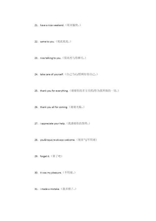 日常打招呼英语口语100句.docx