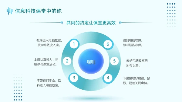 蓝绿色简约风信息科技开创未来PPT课件开学第一课