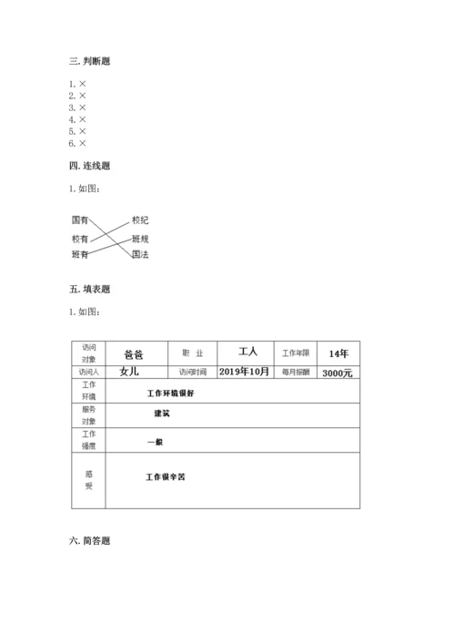 部编版四年级上册道德与法治期中测试卷附参考答案【b卷】.docx