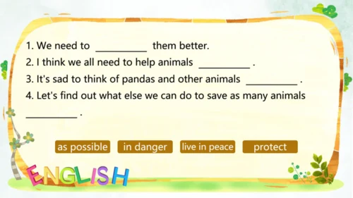 Module6 Animals in danger 本模块综合与测试