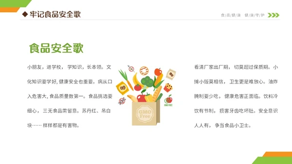 黄绿双色清新简约6月食品安全宣传周小学生食品安全主