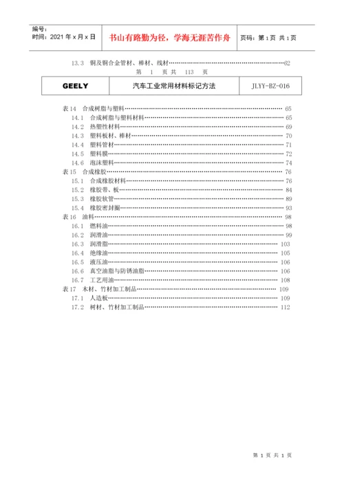 汽车工业常用材料标记方法大全.docx