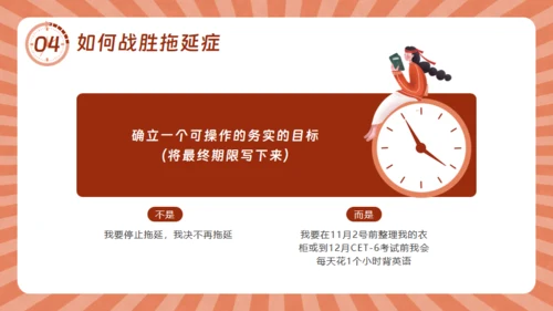战胜拖延症的信心通用PPT模板