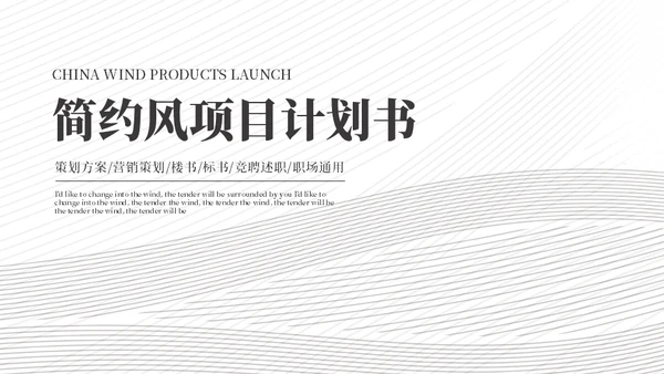无色设计项目计划书通用PPT模板