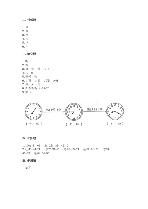 人教版数学二年级上册期末测试卷精品【全优】.docx