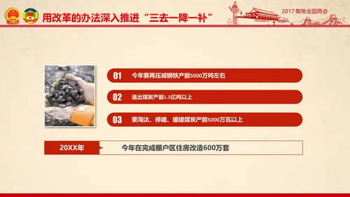 彩墨党政大气聚焦两会精神学习教育PPT