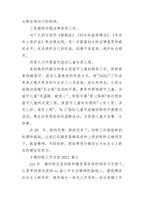 乡镇妇联工作总结2023.docx