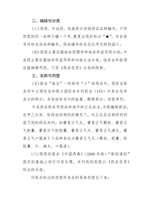 国家基本医疗保险和工伤保险药品目录凡例-凡例.docx