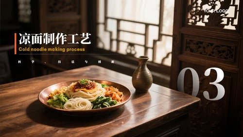 橙色商务风美食宣传介绍PPT模板
