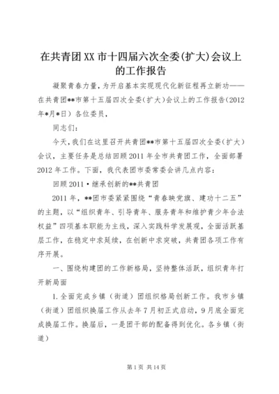 在共青团XX市十四届六次全委(扩大)会议上的工作报告 (4).docx