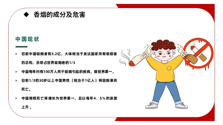 创无烟学校禁烟课件通用PPT模板