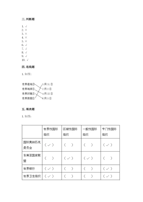 部编版道德与法治六年级下册期末测试卷带答案（达标题）.docx