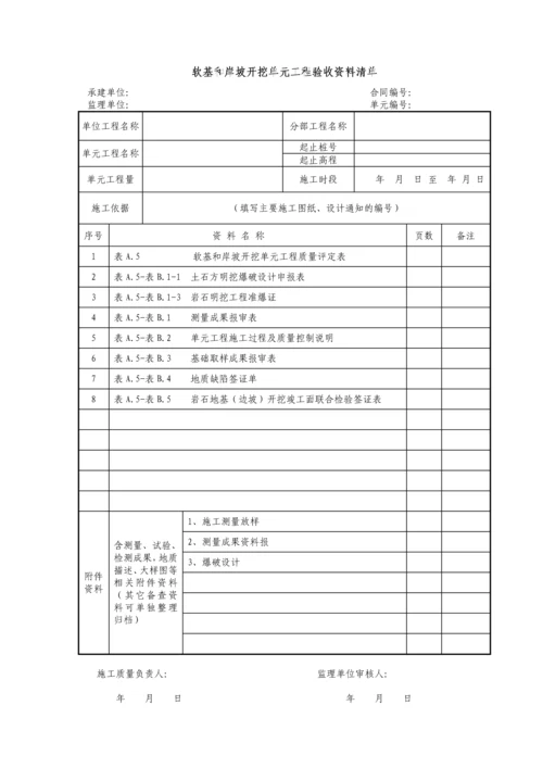 软基和岸坡开挖单元工程表格.docx