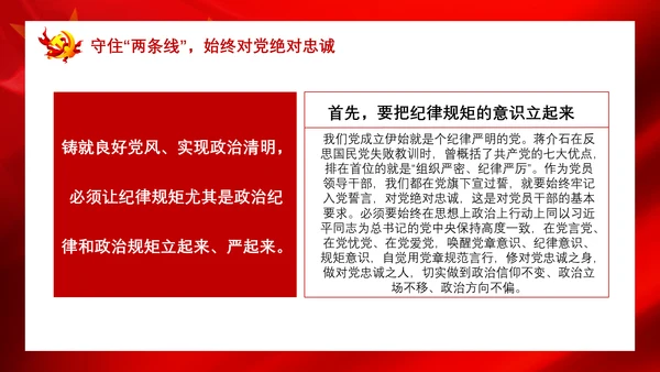 党政严守政治纪律践行两个维护PPT课件