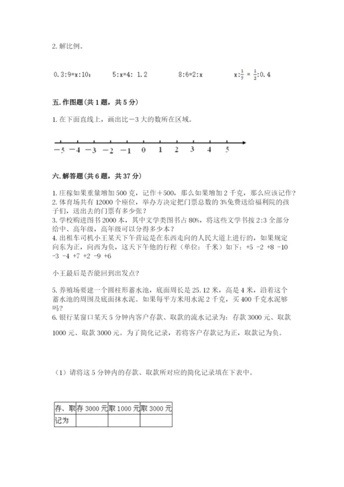 沪教版小学六年级下册数学期末综合素养测试卷附答案（综合题）.docx