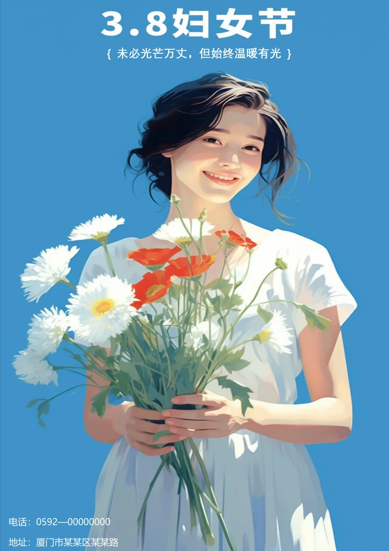 始终温暖有光唯美女神节海报