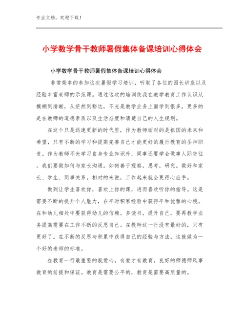 2024年小学数学骨干教师暑假集体备课培训心得体会优选例文16篇.docx