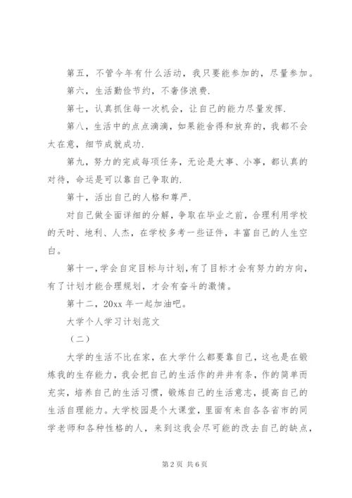 大学个人学习计划范文.docx