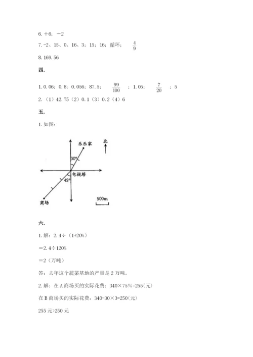 小学六年级数学毕业试题【名师推荐】.docx