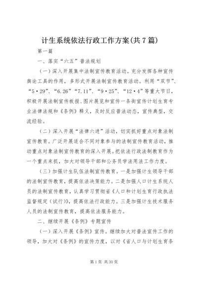 计生系统依法行政工作方案(共7篇).docx