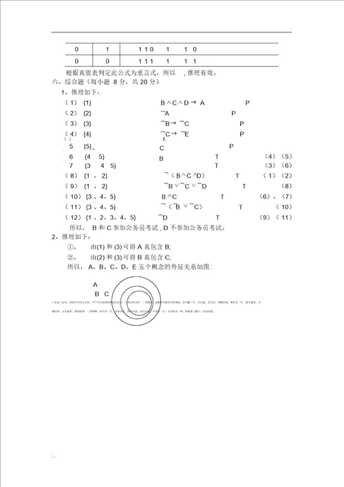 逻辑学模拟考试题及答案解析