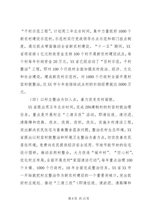 四川、贵州、湖南、江西、XX省社会主义新农村建设学习考察报告.docx