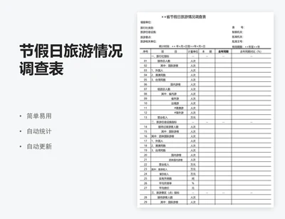 节假日旅游情况调查表