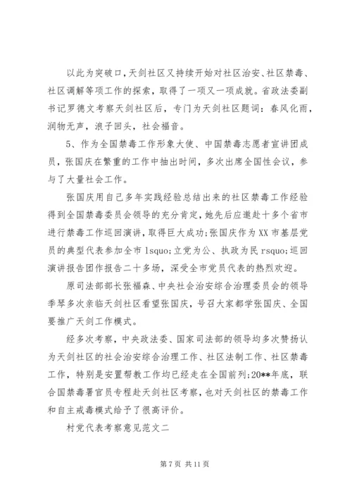 村党代表考察意见.docx