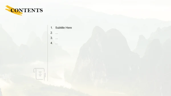 绿色创意山水绘画旅游行业工作汇报PPT模板