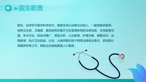 历蓝色医疗医生述职报告PPT动态模板