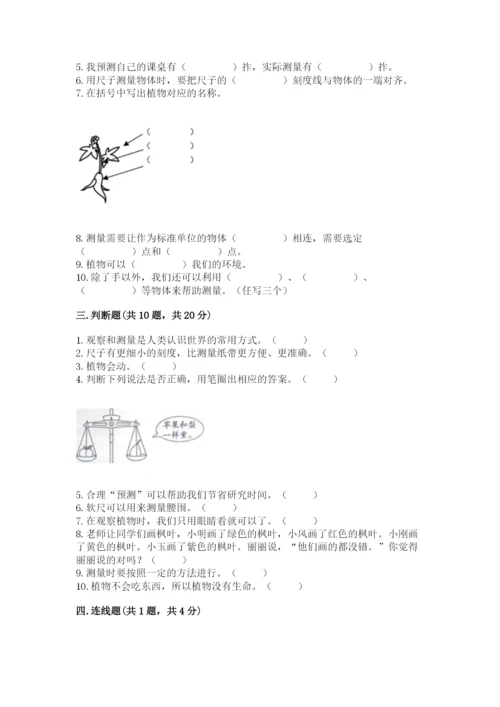 教科版一年级上册科学期末测试卷a4版.docx